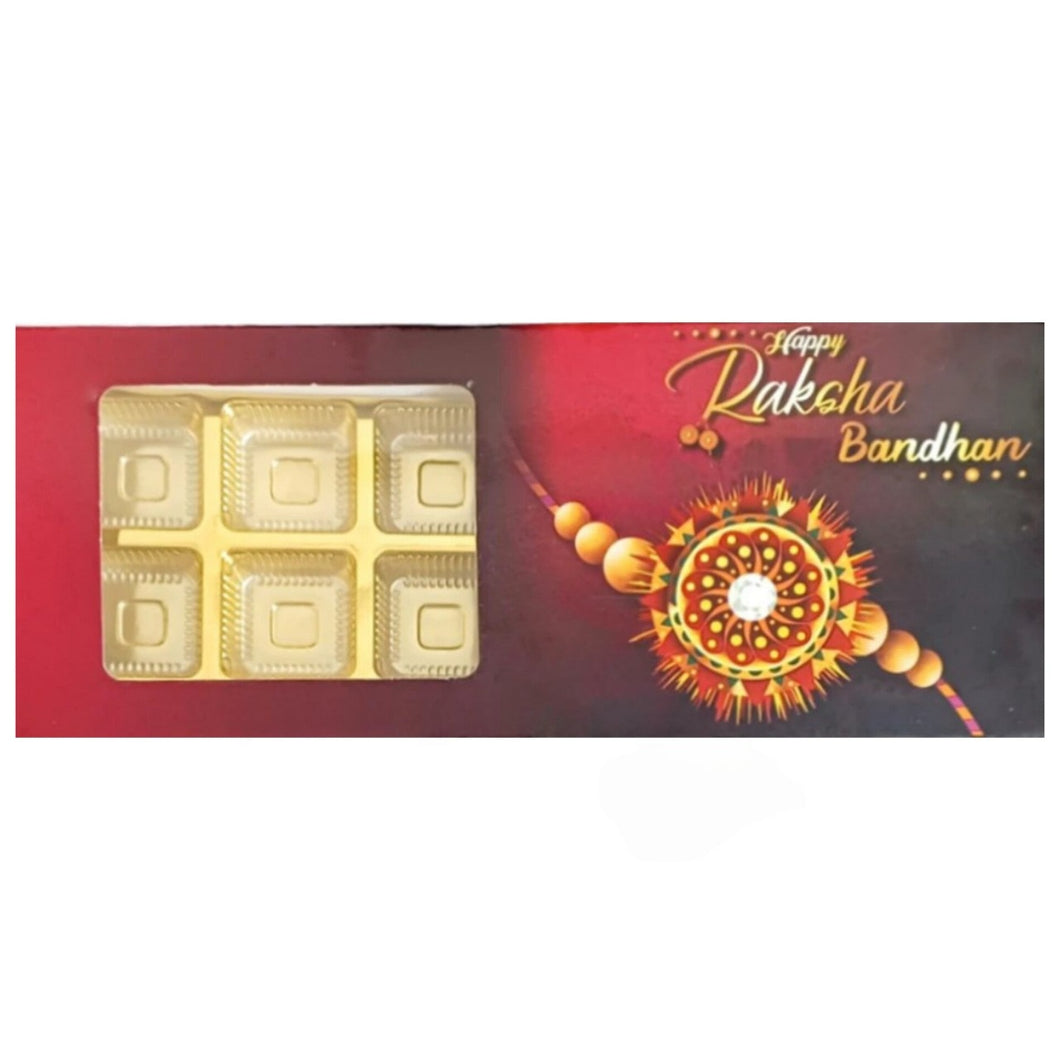 M512 12 Cavity Happy Rakhi Red Chocolate Box