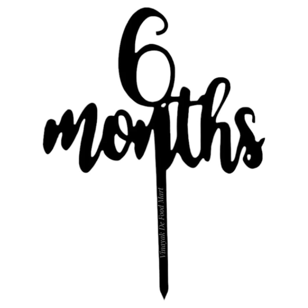 D44 6 Months Acrylic Cake Topper