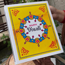 Load image into Gallery viewer, M993 Happy Diwali Yellow Rangoli Mathstick Large Sliding Hamper Box
