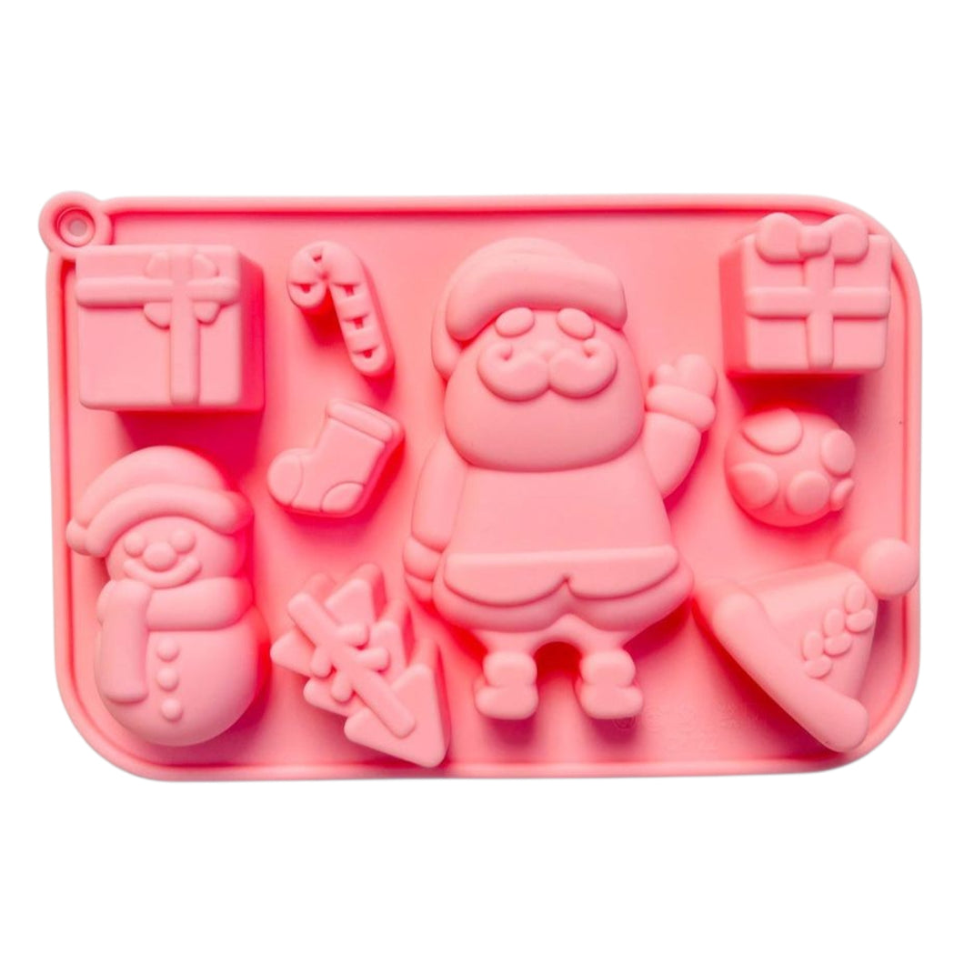 S410 Merry Christmas Holly Jolly Silicone Chocolate Mould | Candles | Soap | Jelly
