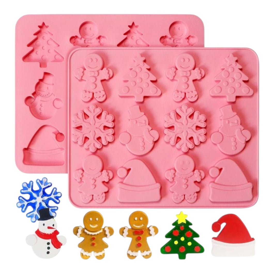S405 Merry Christmas Winter Wonderland Silicone Chocolate Mould | Candles | Soap | Jelly