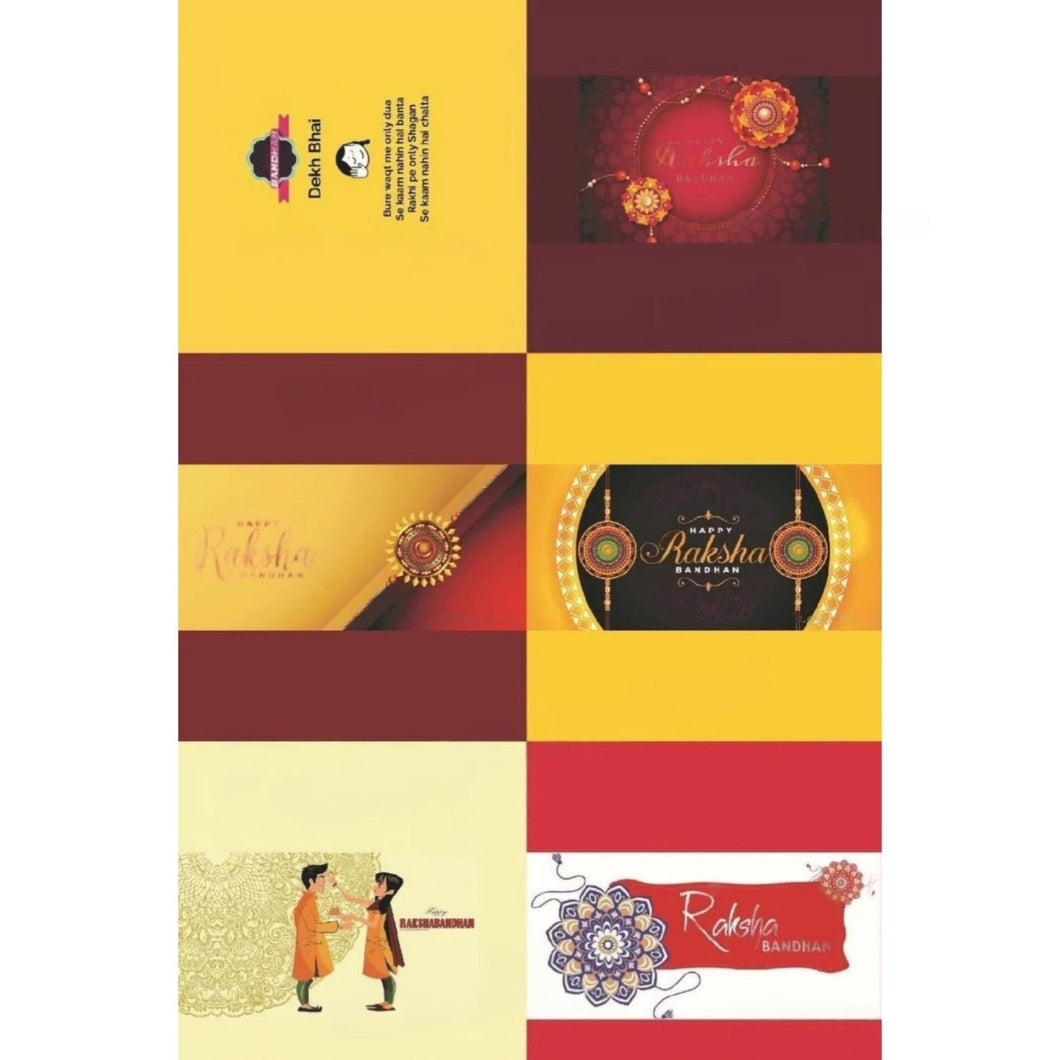 Happy Rakhi Chocolate Bar Sticker Sheet