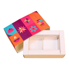 Load image into Gallery viewer, M316 Happy Diwali Joyous 2 Cavity Chocolate Box | Candles | Macarons
