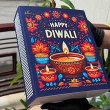 Load image into Gallery viewer, M992 Happy Diwali Blue Shubharambh Mathstick Large Sliding Hamper Box
