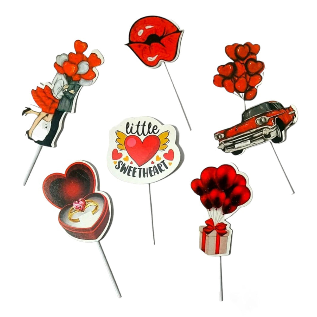 A74 Happy Valentine's Day/Anniversary Paper Theme Toppers