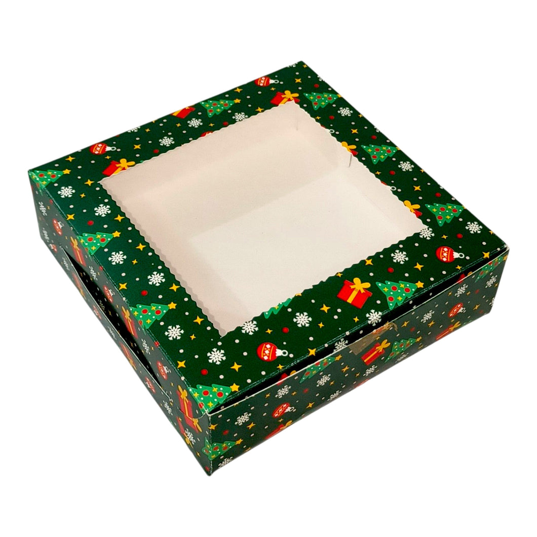 M455 Merry Christmas Green 4 Brownie Box | Candles