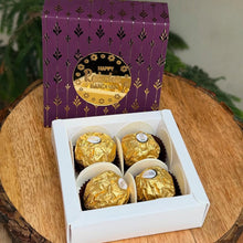 Load image into Gallery viewer, M994 4 Cavity Purple Foilage Golden Embossed Chocolate Box  | Candle
