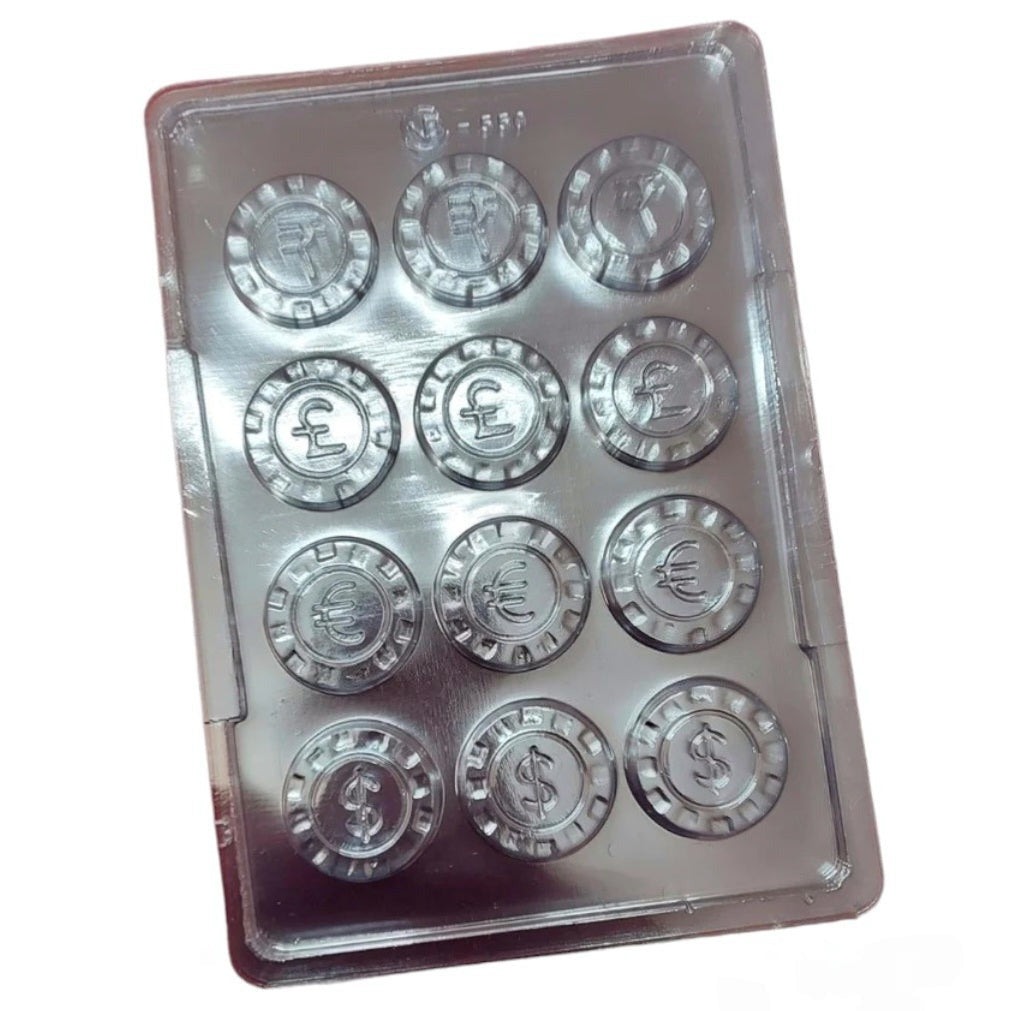 P326 Poker Chips Diwali PVC Chocolate Mould