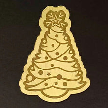 Load image into Gallery viewer, B401 Merry Christmas Tree Golden Acrylic Cutout
