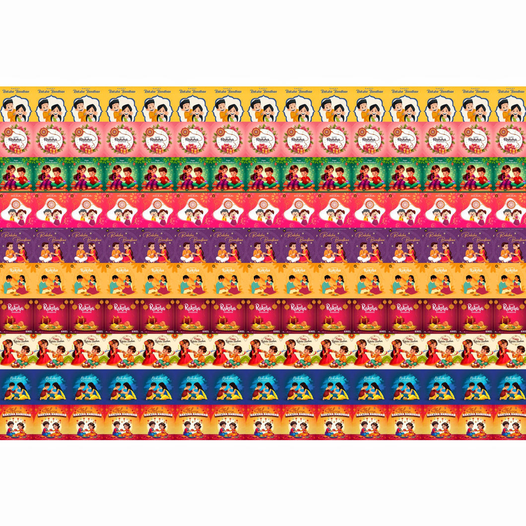 Happy Rakhi Chocolate Square Sticker Sheet