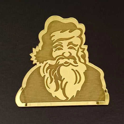 B400 Merry Christmas Santa Claus Golden Acrylic Cutout
