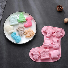 Load image into Gallery viewer, S406 Merry Christmas Holiday Cheer Silicone Chocolate Mould | Candles | Soap | Jelly
