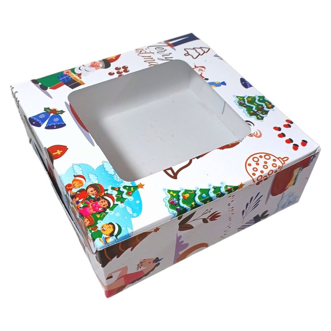 M413 Merry Christmas Half Kg Dry Cake Box | 8*8*3 inches