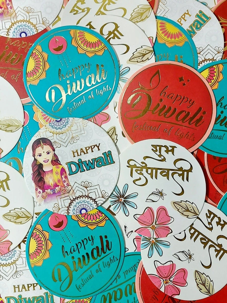 A69 Happy Diwali Golden Embossed Tag