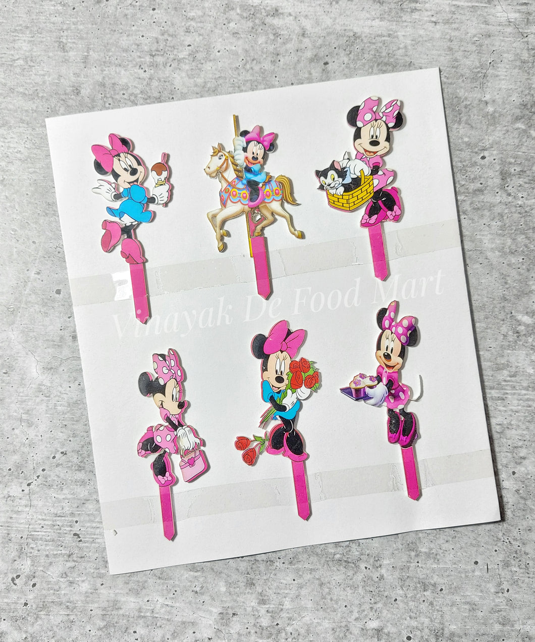 C16 Minnie Mouse MDF Theme Cake Toppers