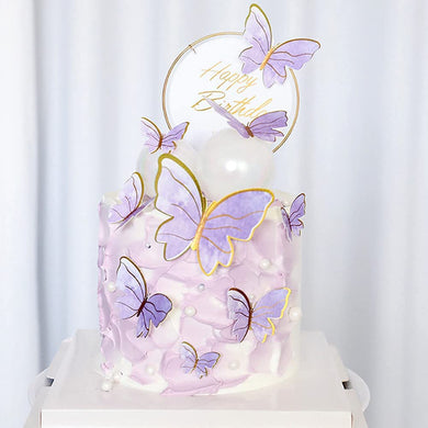 A78 Purple Butterfly with Sticks 10 Pieces Set