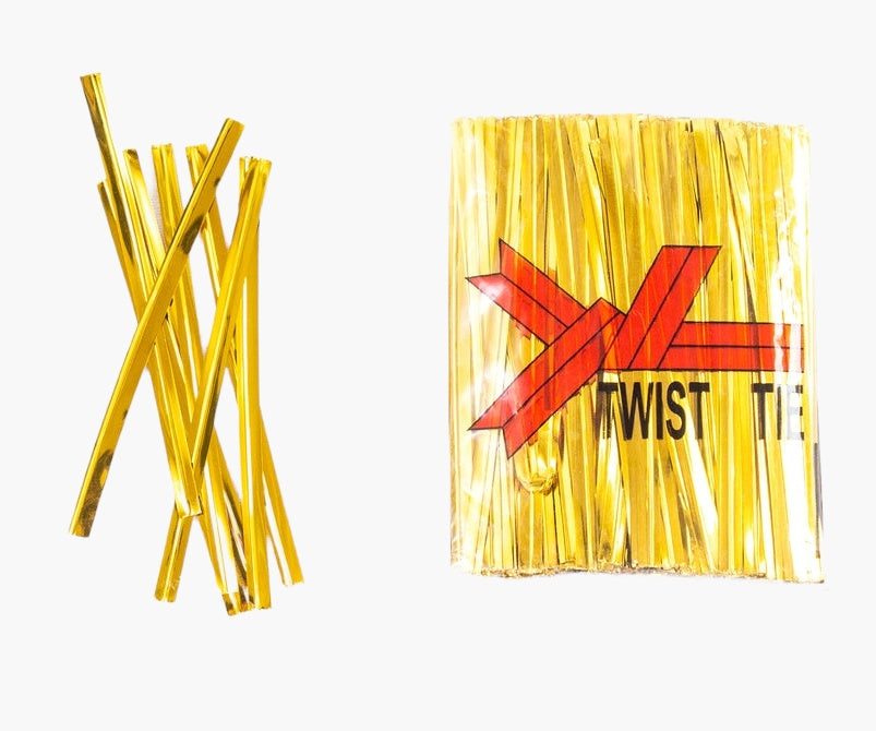 Golden Twist Tie 200 Pieces - Vinayak De Food Mart