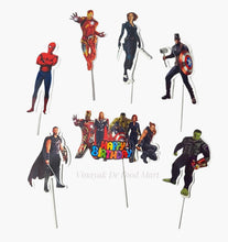 Load image into Gallery viewer, A54 Avengers Theme Paper Toppers Set
