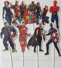 Load image into Gallery viewer, A54 Avengers Theme Paper Toppers Set
