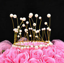 Load image into Gallery viewer, White Pearl Crown Topper 5 Inches 2
