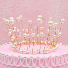 Load image into Gallery viewer, White Pearl Crown Topper 5 Inches 4
